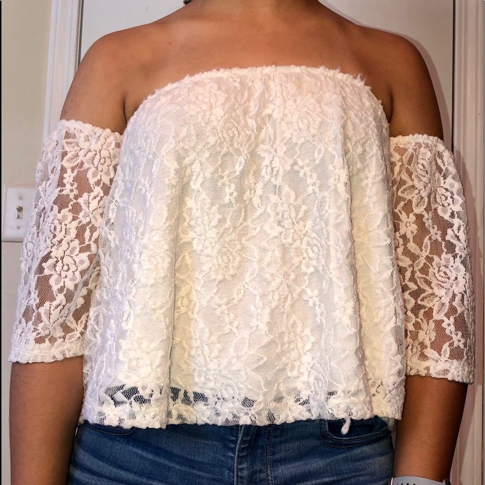 Off-the-Shoulder Lace Top